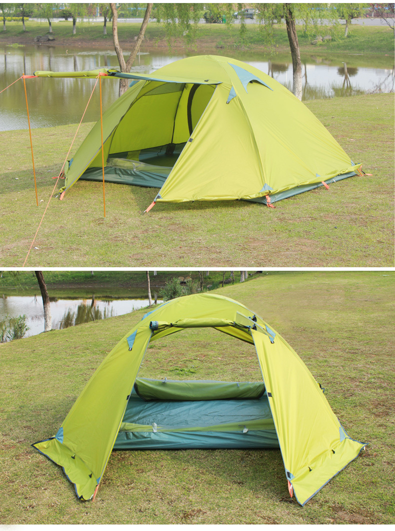 Cheap Goat Tents Flytop 2 layer 2 3 Person Outdoor Camping Tent 4 Season Aluminum Rod Hiking Beach Wafterproof Family Team Snow Skirt Car Tent Tents 